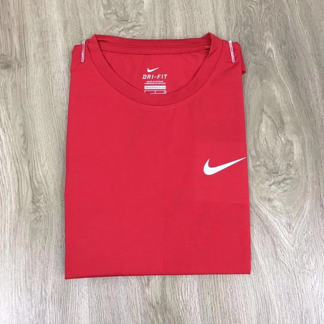 (RED M)Nike Sport Wear T-Shirt Men Round Neck Style(Ready Stock)